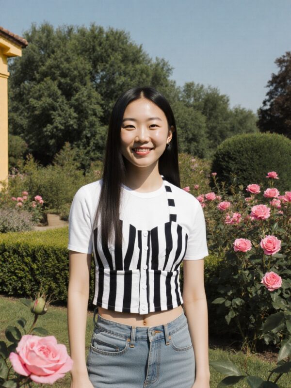 Coastal Stripe Smocked Crop TOP