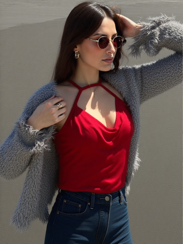 Scarlet Statement Tie Top