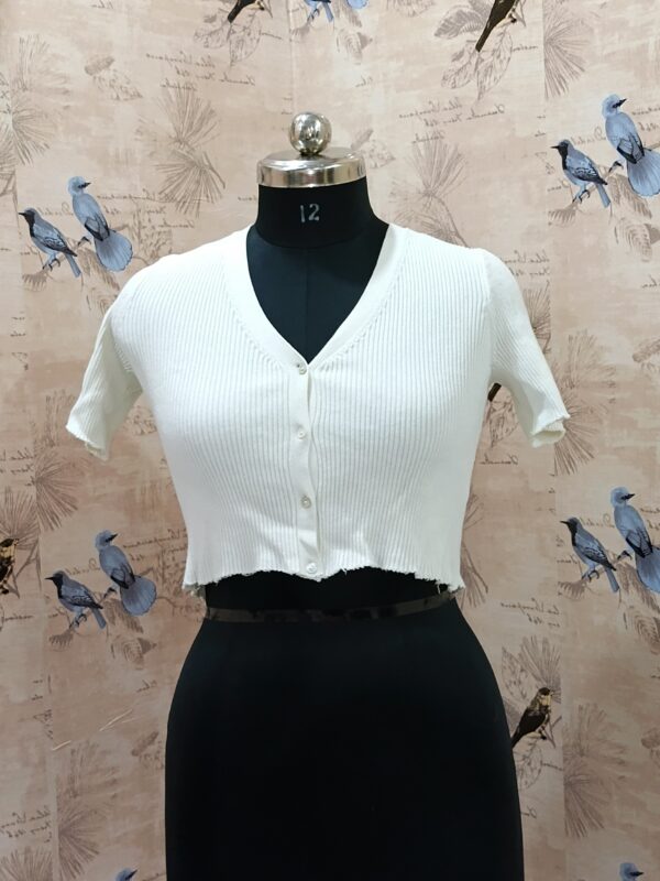 Vanilla Ribbed Button-down Cardigan