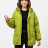 Oversized Hooded Puffer in Lime