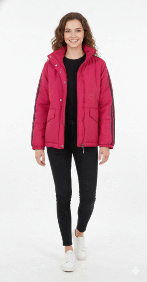 Crimson Racer Athletic Puffer