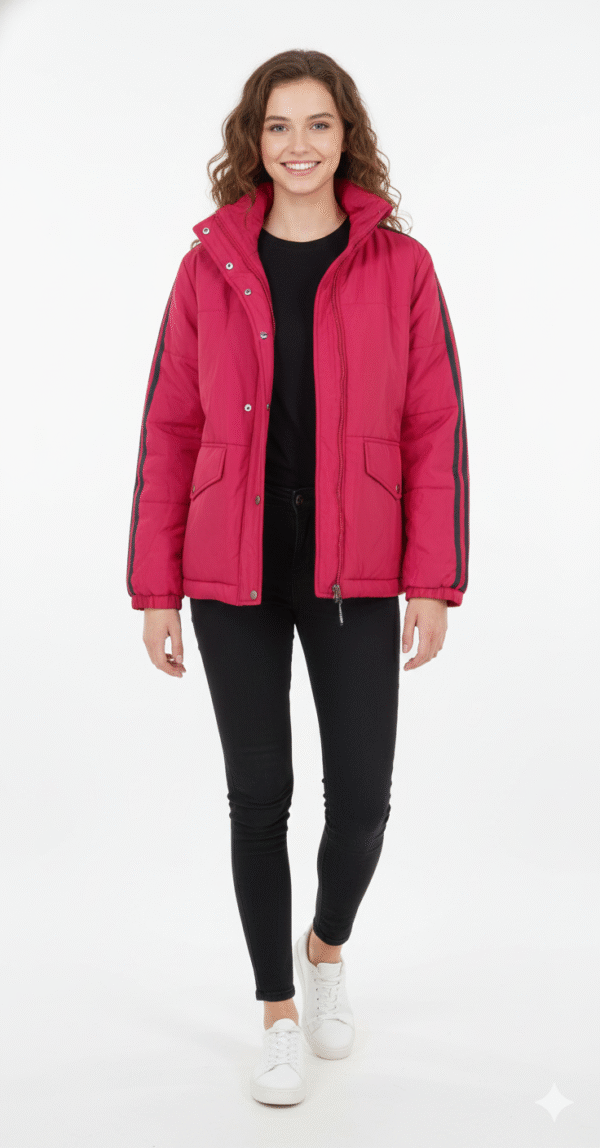 Crimson Racer Athletic Puffer