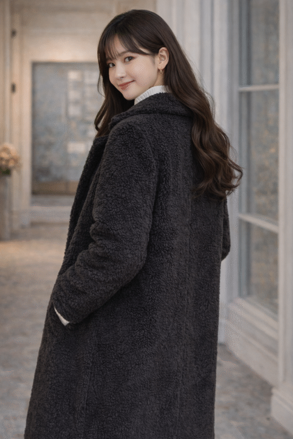 Unisex Onyx Sherpa Overcoat