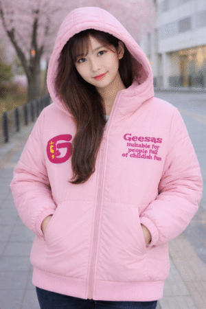 Playful Pastel Signature Hoodie Puffer