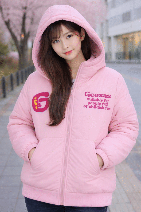 Playful Pastel Signature Hoodie Puffer